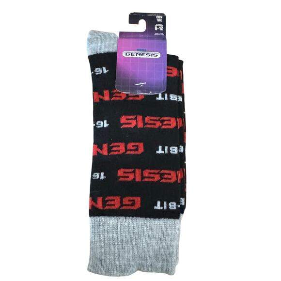 SEGA GENESIS Crew Socks NIP Red Black Fits Shoe Size 8 - 12 - Picture 1 of 4